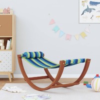 Rocking Hammock for Kids Blue and Green Fabric