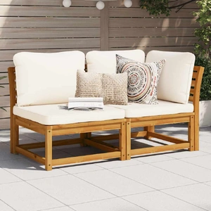 2 Piece Garden Lounge Set with Cushions Solid Wood Acacia