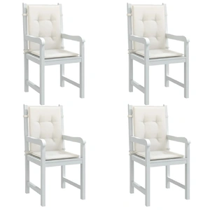 Lowback Chair Cushions 4 pcs Melange Cream 100x50x4 cm Fabric