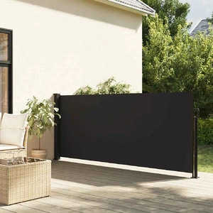 Retractable Side Awning Black 120x500 cm