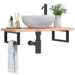 Shelf Brackets for Washbasin 2 pcs Black Rectangular Steel