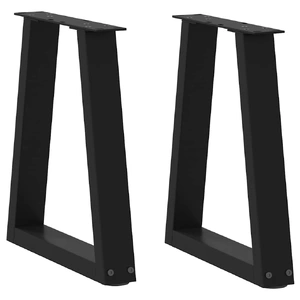 Coffee Table Legs V-Shape 2 pcs Black 38x(42-43.3) cm Steel