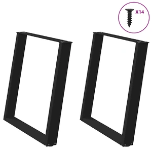 Dining Table Legs U-Shaped 2 pcs Black 70x(72-73) cm Steel