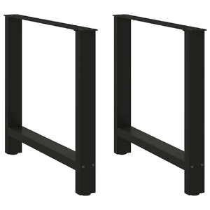 Dining Table Legs Black 2 pcs 80x(72-73) cm Steel