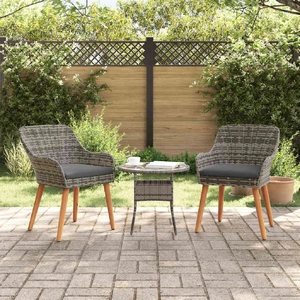Garden Chair 2 pcs Grey 55 x 62.5 x 82cm Poly Rattan