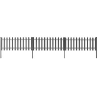 Picket Fence with Posts 3 pcs WPC 600x60 cm