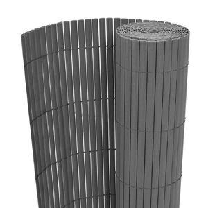 Double-Sided Garden Fence PVC 150x500 cm Grey