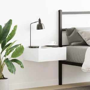 Floating Nightstand High Gloss White 40x30x15 cm Engineered Wood