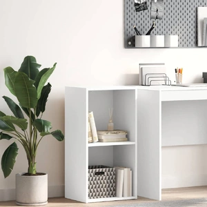 2-Tier Book Cabinet White 40x30x76.5 cm Engineered Wood