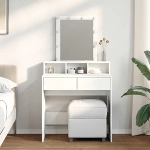 Dressing Table with LED White 80x41x144.5 cm