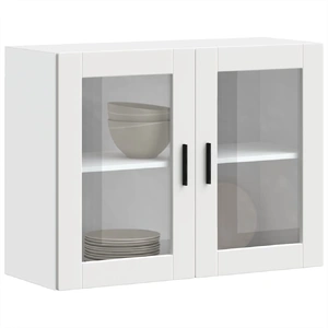 Kitchen Wall Cabinet with Glass Door "Porto" White