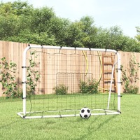 Football Net Rebounder White&Black 184x61x123 cm Steel and PE