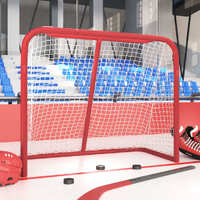 Hockey Goal Red and White 183x71x122 cm Polyester