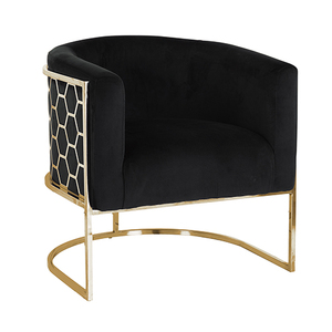 Vintage Arm Chair Black Velvet