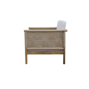Sofa Chair Mango Wood and Jute in Natural Color Cushions