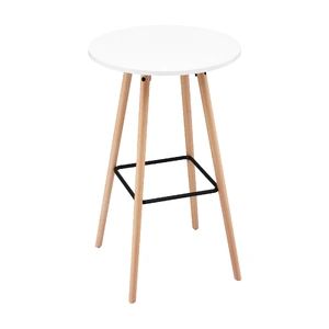Bar Table Round Counter Kitchen Dining Desk Pub 98cm Height Wood White