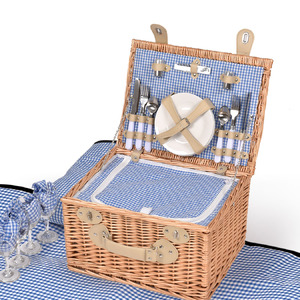 4 Person Picnic Basket Baskets Set Outdoor