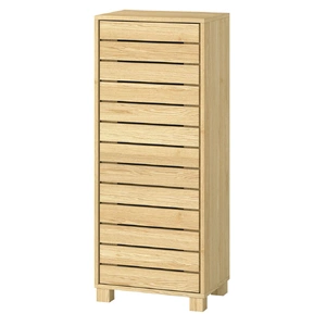 Bathroom Storage Cabinet Handleless Wood Floor Shelf Unit Cupboard Oak