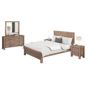 Nowra 4 Pieces Queen Size Bedroom Suite Oak Colour