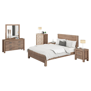 Nowra 5 Pieces Single Size Bedroom Suite Oak Colour