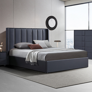 Prado Bed Frame Queen Black Pu Gas Lift Storage