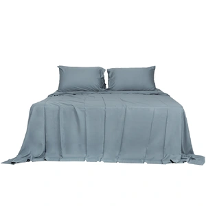  4pcs Queen Size 100% Bamboo Bed Sheet Set in Grey Colour