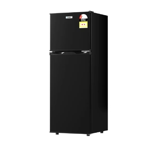 122L Two Door Bar Fridge Mini Fridge with Freezer Black