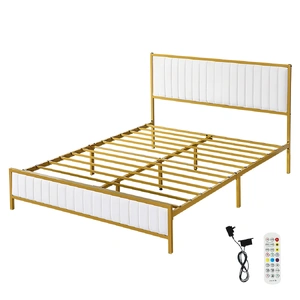Levede Metal Bed Frame Under Bed Storage Queen Beige