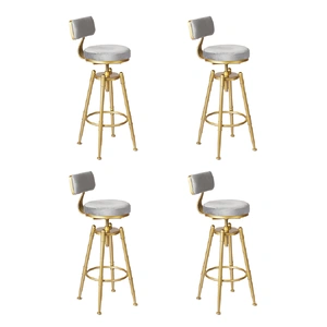4x Swivel Bar Stools Kitchen Bar Chair Grey