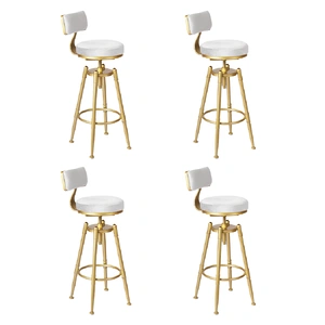 4x Bar Stools Swivel Kitchen Bar Chair White