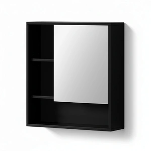 Cefito Bathroom Mirror Cabinet Mirrored Medicine Adjustable Shelf Wall Mounted 560mm Black