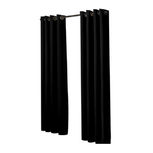 2x Blockout Curtains Panels 3 Layers Black CD1003-140X230-BK