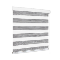 Blackout Zebra Roller Blind Curtains Double Window Sunshade 180x210 Grey