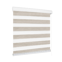 Blackout Zebra Roller Blind Curtains Double Window Sunshade 180x210 White