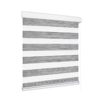 Blackout Zebra Roller Blind Curtains Double Window Sunshade 90x210 Grey