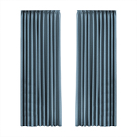 2XBlockout Curtains Chenille  Blackout Draperies Eyelet Day 132x250 Blue