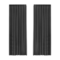  2XBlockout Curtains Chenille 132x250 Dark grey