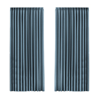  2XBlockout Curtains Chenille 180x250 Blue CD1016-180x250-DG