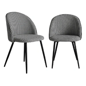 2x Dining Chairs Kitchen Cafe Black and White