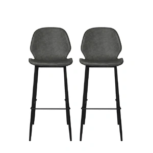  2x Bar Stool Barstools Counter Grey