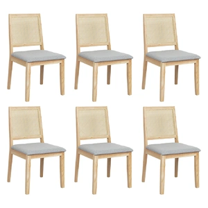6XCane Dining Chair Rattan Armless Seat