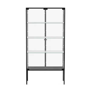Stacked Glass Display Cabinet Steel 4 Tier 160cm