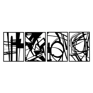 Metal Wall Art 4Pcs Abstract Minimalist Line Decor
