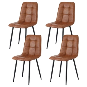 Artiss 4x Dining Chairs Retro PU Leather Kitchen Lounge Cafe Accent Chair Brown