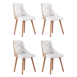 1 Set of 4 Artiss Dining Chairs White PU