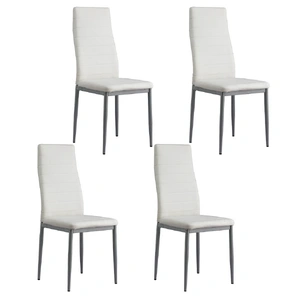 Artiss Dining Chairs Set of 4 Leather Channel Tufted White