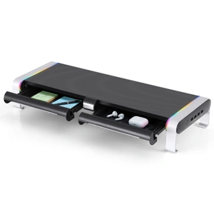 RGB Monitor Stand with USB Hub Desk Organiser Charging Stand Computer Stand Black