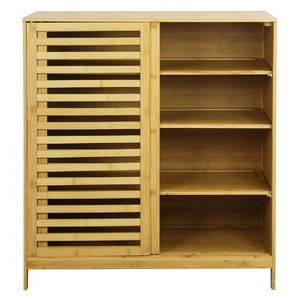 Bamboo Storage Cabinet Freestanding Natural