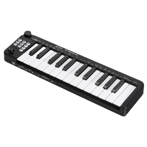 Alpha 25-Key MIDI Keyboard Controller Portable USB Laptop Black