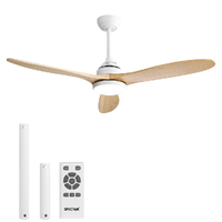 Spector 52'' Ceiling Fan LED Light DC Motor Remote Control 5 Speed Wooden Blade